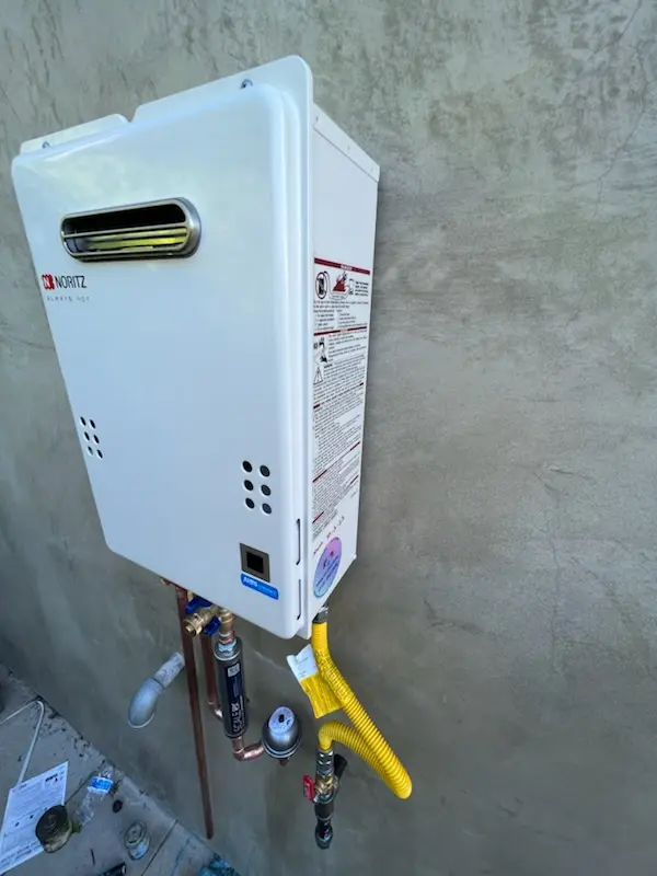 Tankless water heater installation for Grovewood homes
